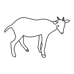 Goat line vector