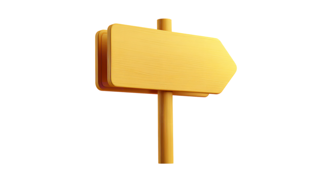 Directional Signpost Vector Graphic Wooden Arrow Sign Realistic Style on transparent background