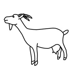 Goat line vector