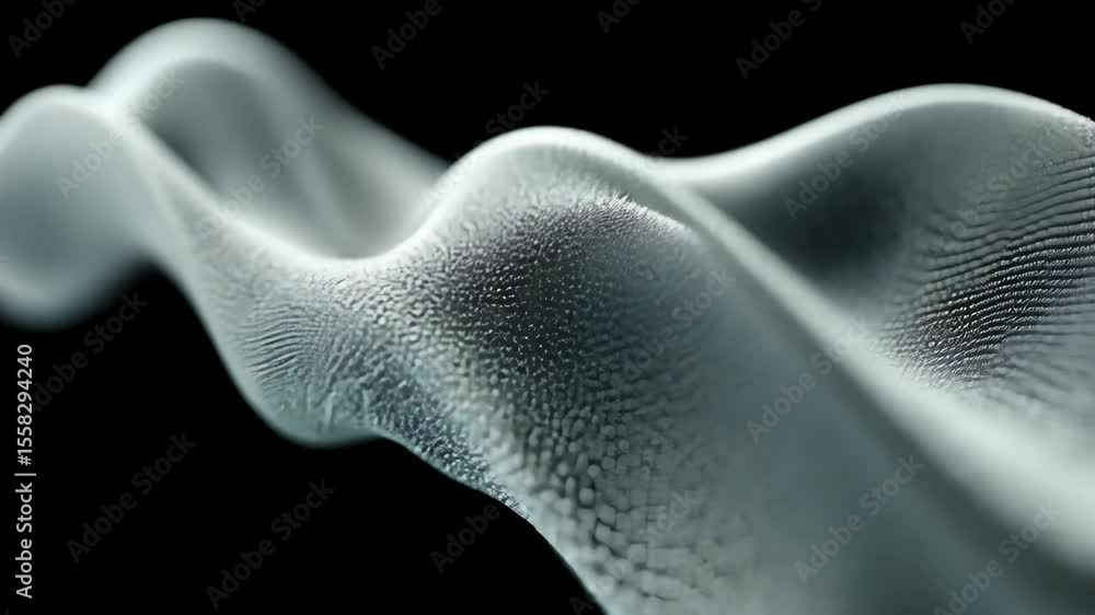 Poster abstract wave pattern with textures and particles creating a flowing and dynamic visual effect on a 