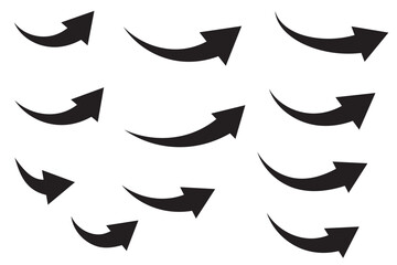 Curved arrow icons. curved arrows set. arrow symbol collection. vector