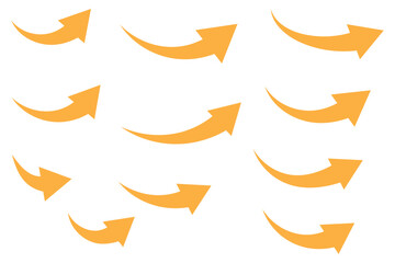 Curved arrow icons. curved arrows set. arrow symbol collection. vector