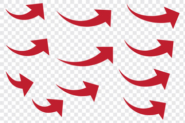Curved arrow icons. curved arrows set. arrow symbol collection. vector