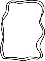 	
Scallop frame with line whimsical style. Wavy line decorative whimsical border frame black color. Scallop border wavy line.	
