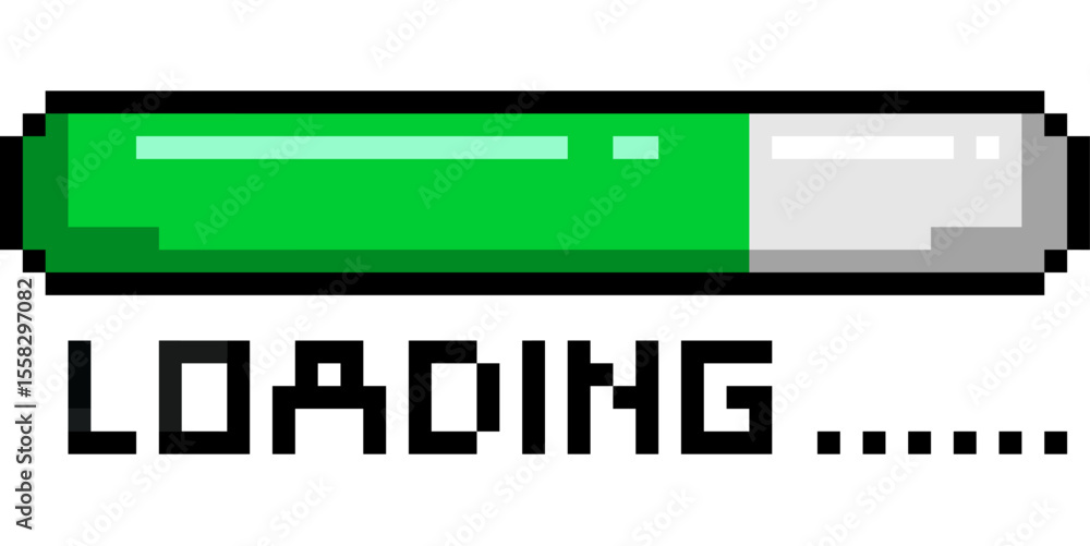 Aufkleber pixel loading vector, designed with a retro, 8-bit aesthetic. perfect for gaming interfaces, digital