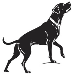 Fototapeta premium Standing Dog Silhouette Vector Isolated on White Background – Bold Canine Shape for Pet, Animal, and Wildlife Graphic Design