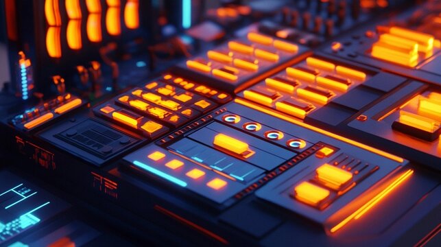 Futuristic Control Panel Interface