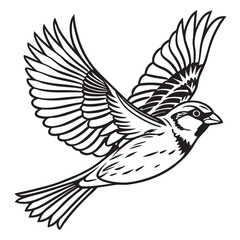 Obraz premium Flying bird of prey vector illustration with eagle silhouette