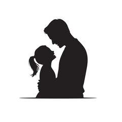 Loving father holding his child tenderly within a protective circular embrace