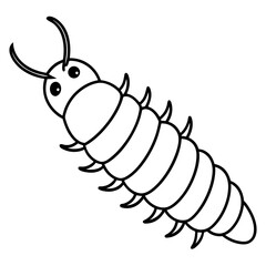 Silkworm Outline Design