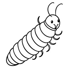 Silkworm Outline Design