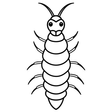 black and white insect outline clip art preview