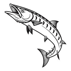 Fototapeta premium Isolated cartoon tuna vector illustration for marine, fishing, or seafood concepts