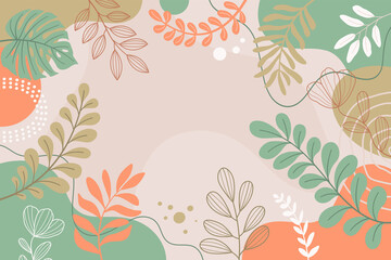 Spring background with beautiful. Hand drawn colourful art background design.