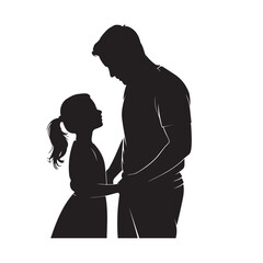 Loving father holding his child tenderly within a protective circular embrace