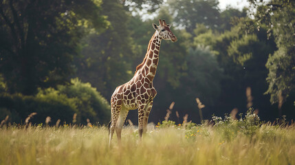 giraffe standing in the savannah