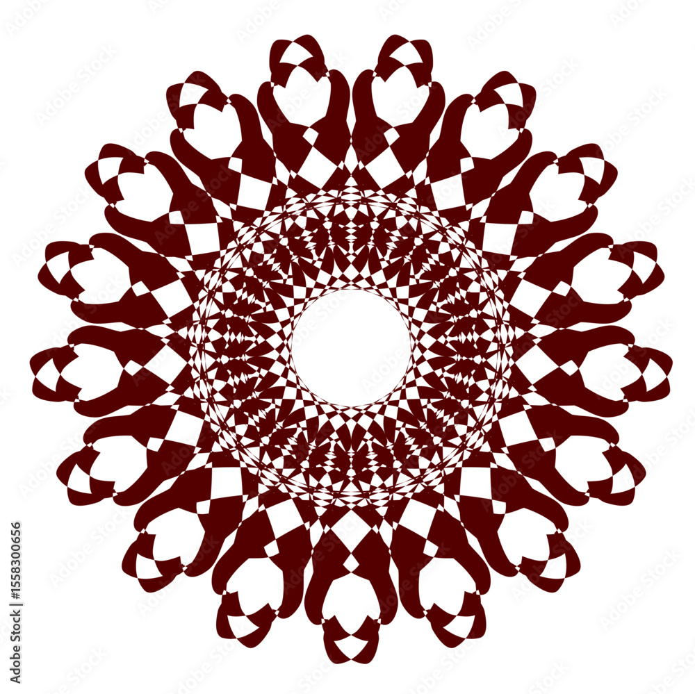 Poster a bright geometric mandala with a multi-colored pattern. the symmetrical design radiates energy and 