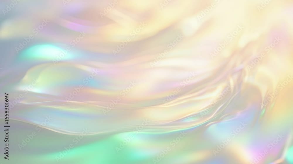 Wall mural abstract iridescent flow: a mesmerizing display of fluid, iridescent colors swirls and shimmers. its