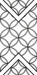 Fototapeta premium A seamless pattern of overlapping circles with a black outline on a white background