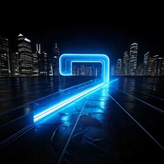 Neon Glowing Greater Than Symbol ( > ) with Cyberpunk Vibes