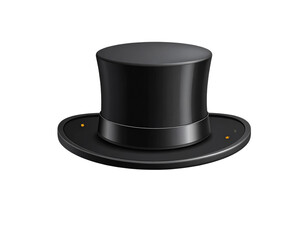 Black Top Hat with Floating Musical Notes – Playful Concept Illustratio