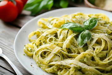 pasta with pesto sauce