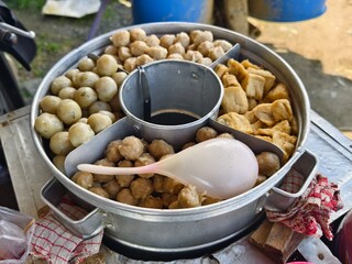 Fototapeta premium Close-up photo of meatball pentol snacks