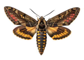 Moth with Yellow and Black Hindwings