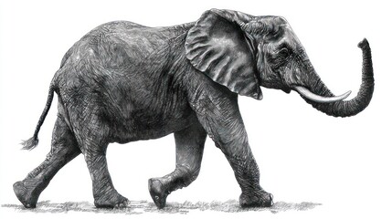 Fototapeta premium Monochrome elephant in profile