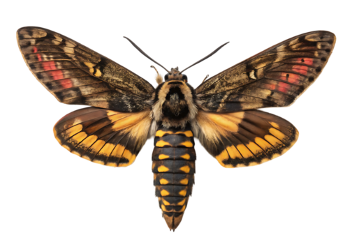 Moth with Yellow and Black Hindwings