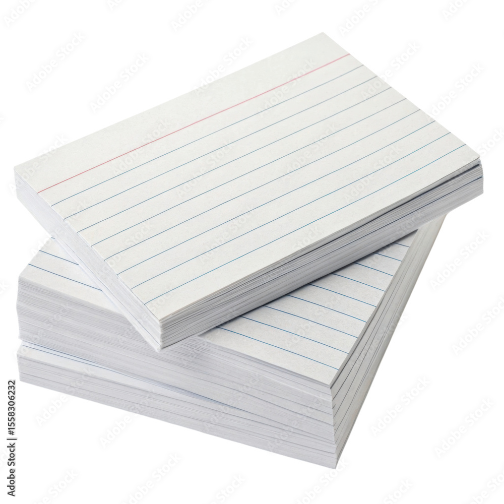 Poster stack of lined index cards for writing notes or studying.