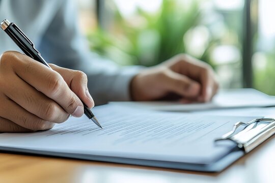 Asian inspector checking the structure of a new property and taking notes on a clipboard for review and fixes before selling to a client, Generative AI
