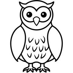Snow Owl Vector Drawing