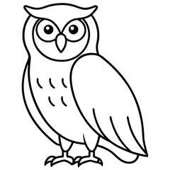 Snow Owl Vector Drawing