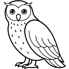 Snow Owl Vector Drawing