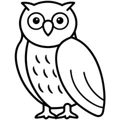 Snow Owl Vector Drawing