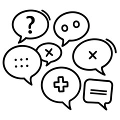 Hand-drawn Doodle Speech Bubbles: Question, Options, Feedback, and Choices