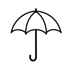 Rainy weather icons in black line style, forecast and seasonal elements