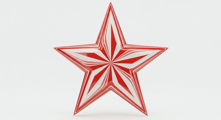Red and white striped star shape design