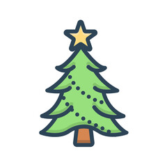Vector color shadow icon for X mas
