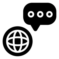 Language Icon in Solid Style