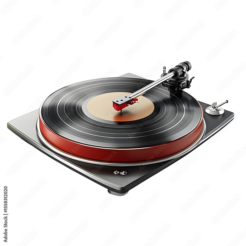 Aufkleber hyper realistic turntable stylus elliptical ruby cantilever isolated pure, white background subtle s