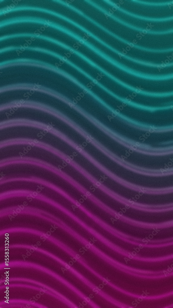 Poster abstract wave pattern with gradient of teal to magenta color background
