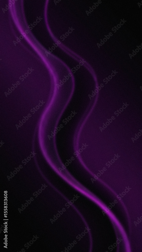 Aufkleber wavy purple light streaks on dark textured background a smooth and flowing abstract pattern with gra