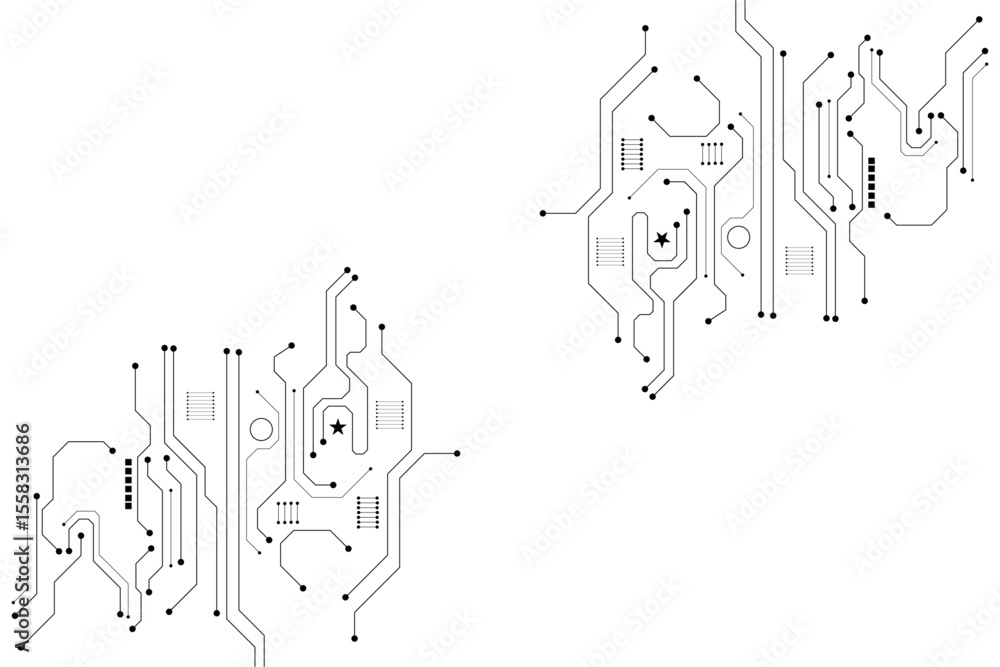 Poster technology digital circuit board background. technology black circuit diagram. high-tech connection 