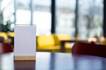 Close up picture of a table in the cafe