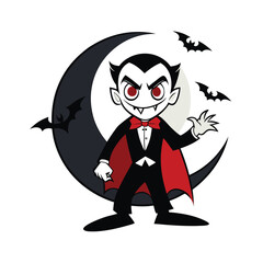 Dramatic vampire silhouette against a full moon evoking mystery and night