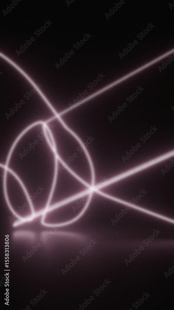 Poster abstract representation of glowing light traces forming curved and straight lines on a dark backgrou