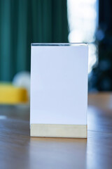 Close up picture of a table in the cafe