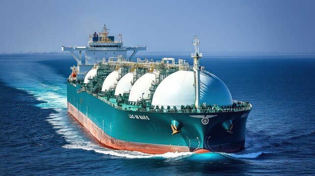 Large tanker ship on the ocean